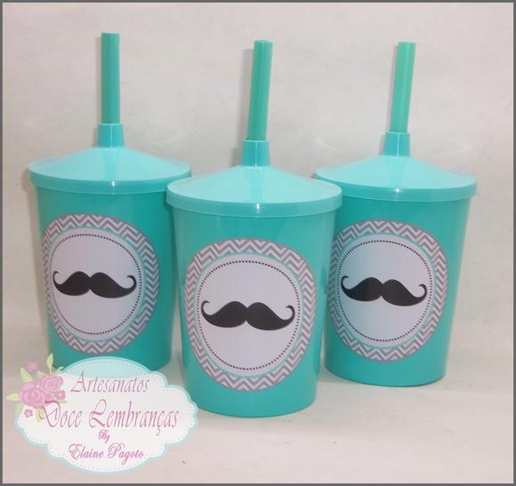 Copo c/ canudo 300ml Bigode Grosso