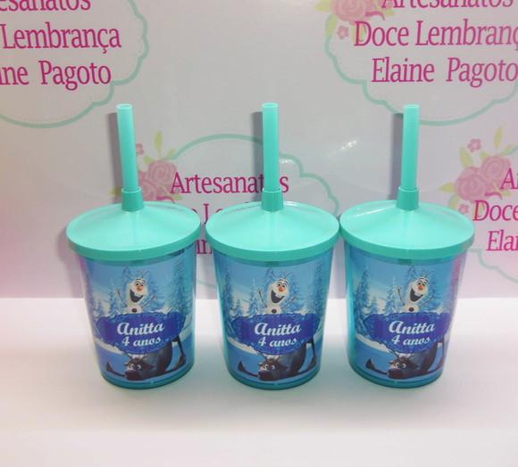 Copo c/ canudo 300ml Frozen Olaf