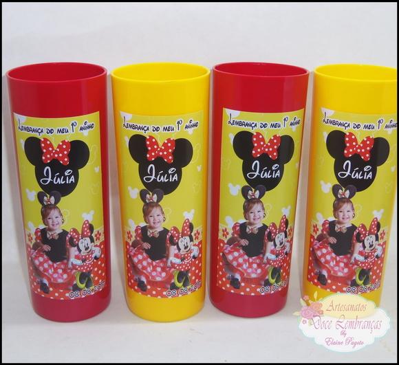 Copo Long Drink Minnie Vermelha