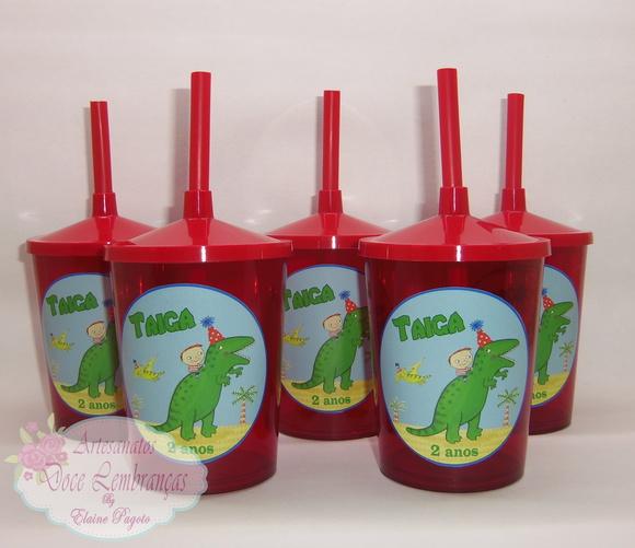Copo Shake 300ml Dinossauro