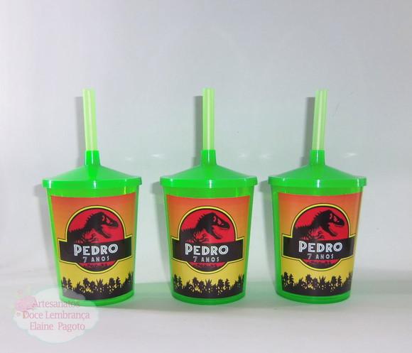 Copo Shake 300ml Dinossauro
