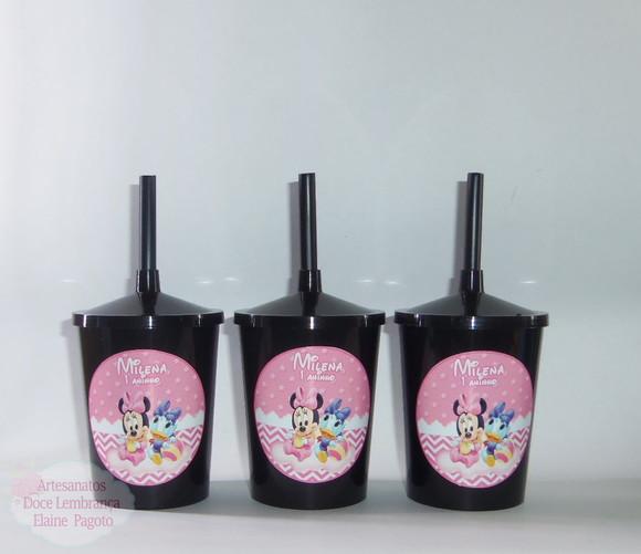 Copo Shake 300ml Minnie Rosa