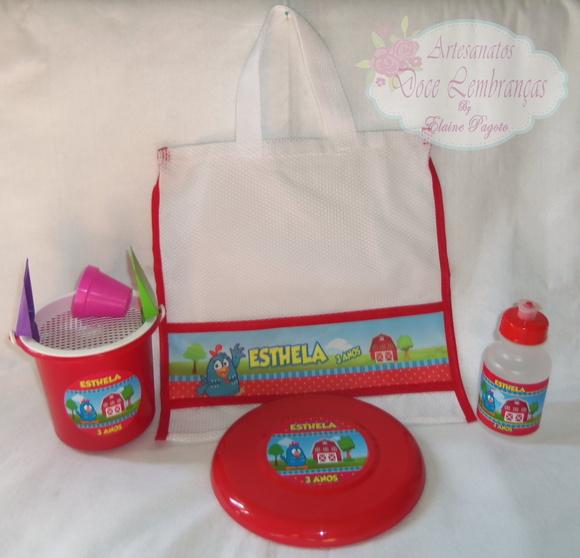 Kit de Praia/verão + Sacola Galinha Pintadinha