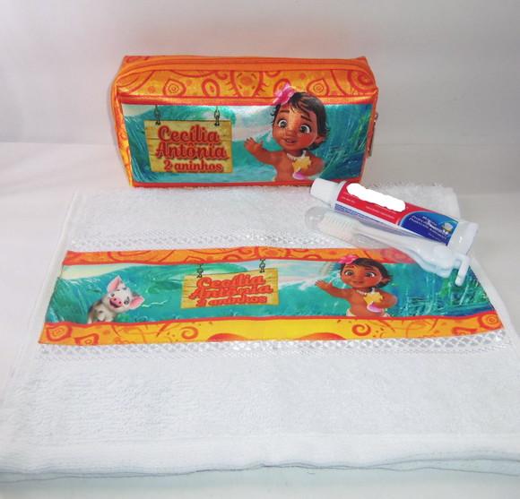 Kit Dental + necessaire + toalha Moana