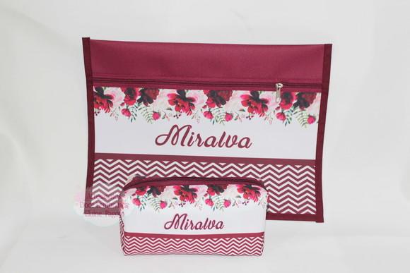Kit Pasta Envelope e Estojo Floral