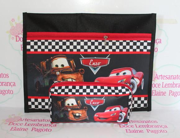 Kit Pasta Envelope e Estojo Carros