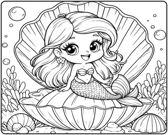 Livro de Colorir a Pequena Sereia - 50 Desenhos A5