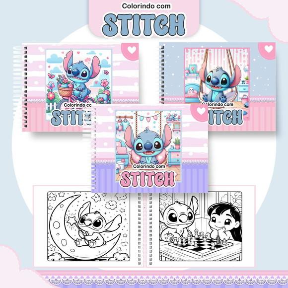 Livro de Colorir Stitch Menina - 50 Desenhos A5