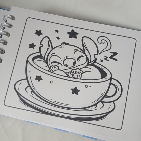 Livro de Colorir Stitch Menina - 50 Desenhos A5