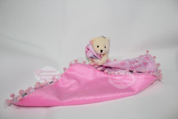Manta para Bebê Personalizada com ursinho