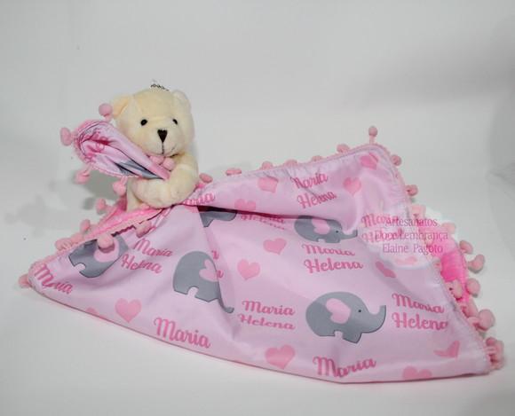 Manta para Bebê Personalizada com ursinho