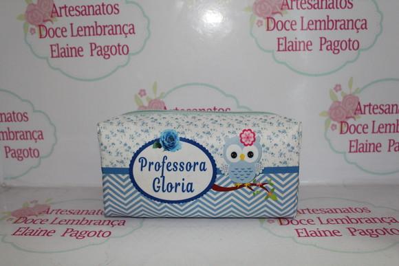 Necessaire / Estojo Corujinha Azul