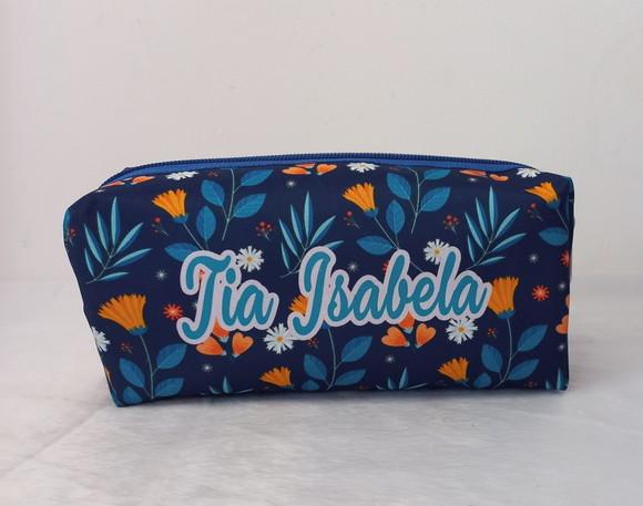Necessaire / Estojo Floral Azul