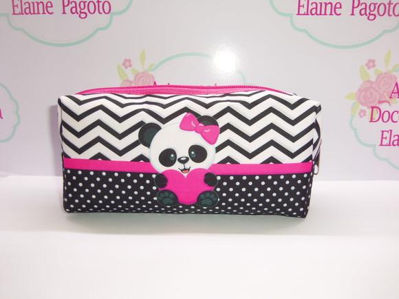 Necessaire / Estojo Panda Rosa