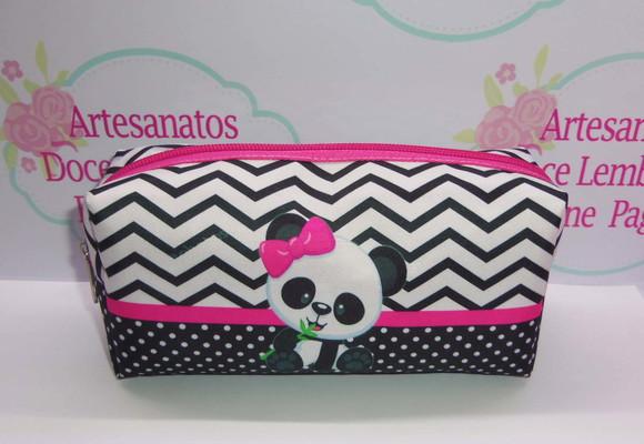Necessaire / Estojo Panda Rosa