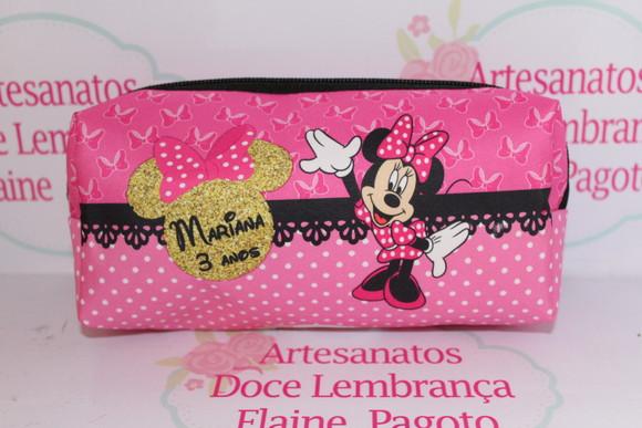 Necessaire Box / Estojo Minnie Rosa