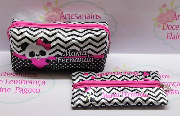 Necessaire e Estojo Ursinha Panda