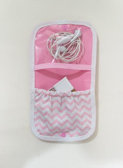 Porta Carregador de celular e Fone de Ouvido Dia das Mães
