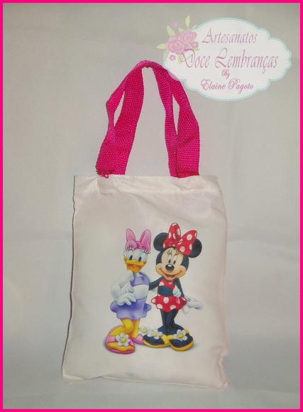 Sacola em Tecido Minnie 28x20