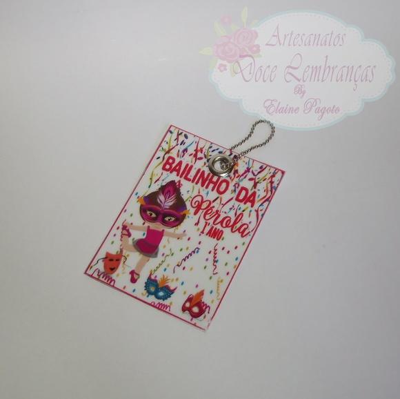 Tag Plastificada para Mochila Carnaval