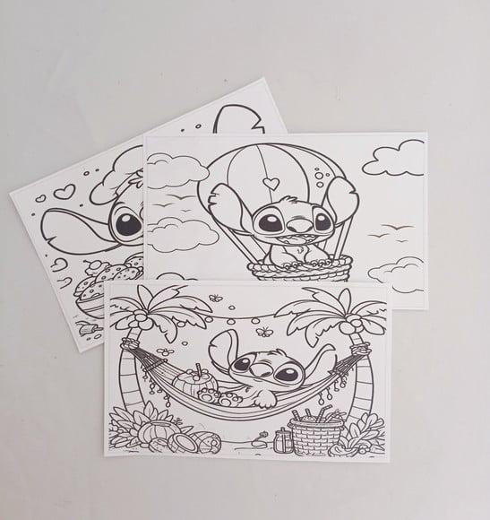 Cards de Colorir Tema Stitch