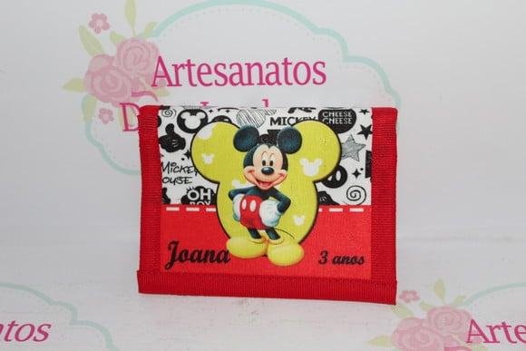 Carteira Simples Infantil Minnie e Mickey