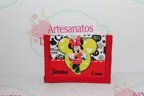 Carteira Simples Infantil Minnie e Mickey
