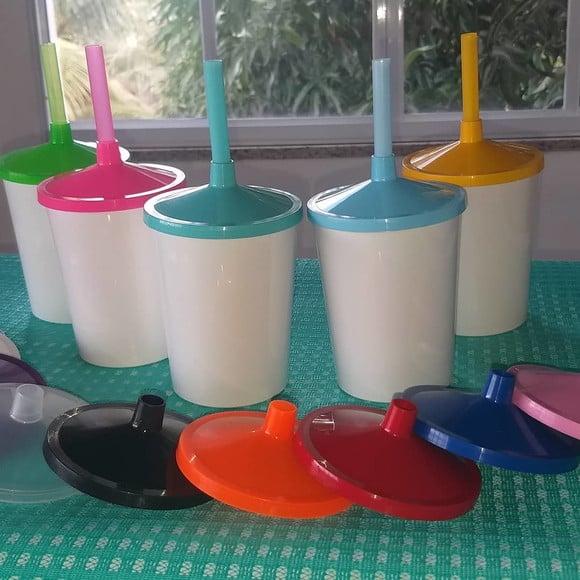 Copo c/ canudo 300ml liso