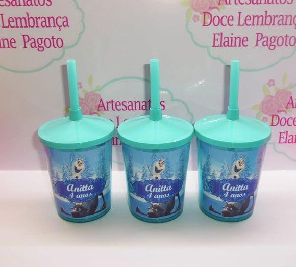 Copo c/ canudo 300ml Frozen Olaf