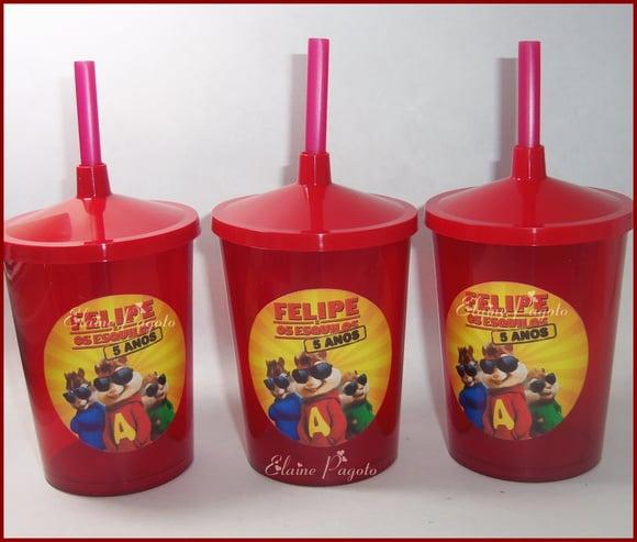 Copo Shake 300ml Alvim e os Esquilos