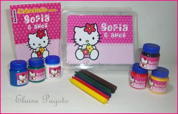 Kit de colorir na caixa organizadora