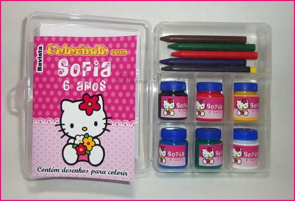 Kit de colorir na caixa organizadora