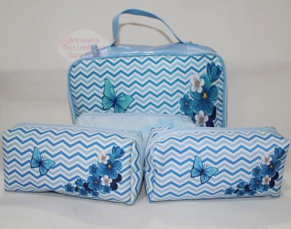 Kit Frasqueira com 3 necessaires