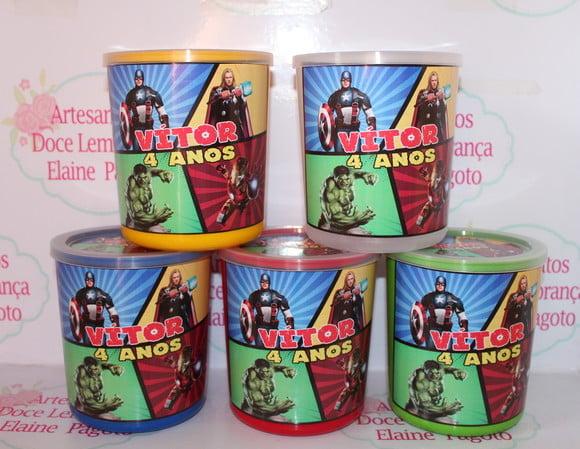 Lata tipo de Leite Os Vingadores