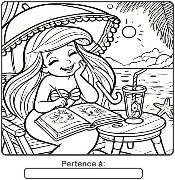 Livro de Colorir a Pequena Sereia - 50 Desenhos A5