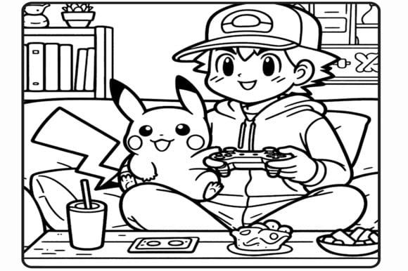 Livro de Colorir Pokémon 50 Desenhos A5