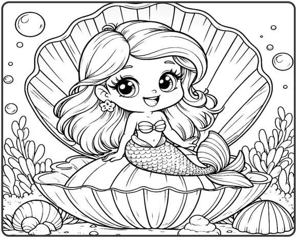 Livro de Colorir a Pequena Sereia - 50 Desenhos A5