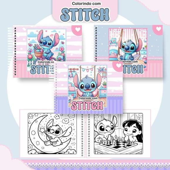 Livro de Colorir Stitch Menina - 50 Desenhos A5