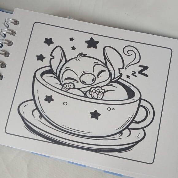Livro de Colorir Stitch Menina - 50 Desenhos A5