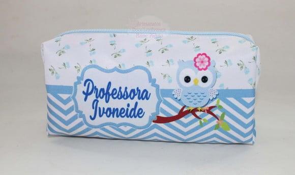 Necessaire / Estojo Corujinha Azul