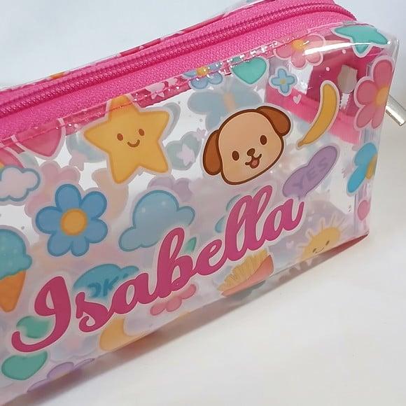 Necessaire / Estojo em Plástico Cristal Floral