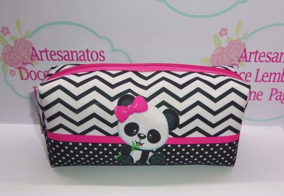 Necessaire / Estojo Panda Rosa