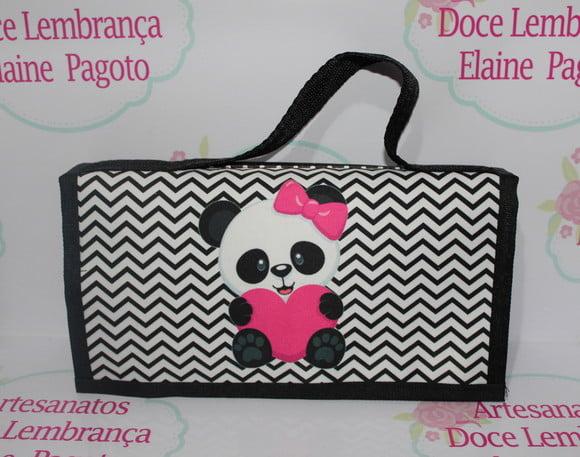Necessaire com Divisórias Ursinha Panda