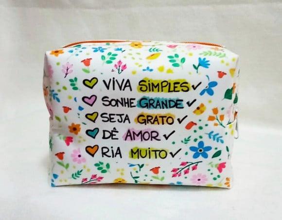 Necessaire Floral E Frase