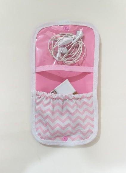 Porta Carregador de celular e Fone de Ouvido Dia das Mães
