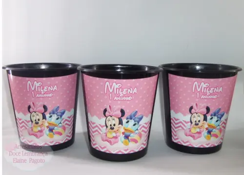 Balde de Pipoca 1l Minnie Rosa