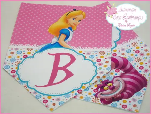Bandeirola Alice no País das Maravilhas