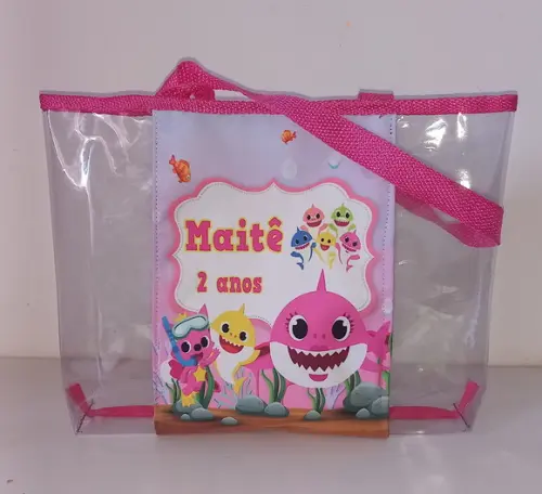 Bolsa Praia Baby Shark Rosa