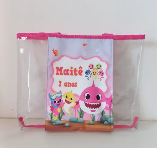 Bolsa Praia Baby Shark Rosa