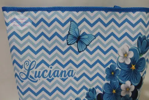 Bolsa Praia Chevron Azul